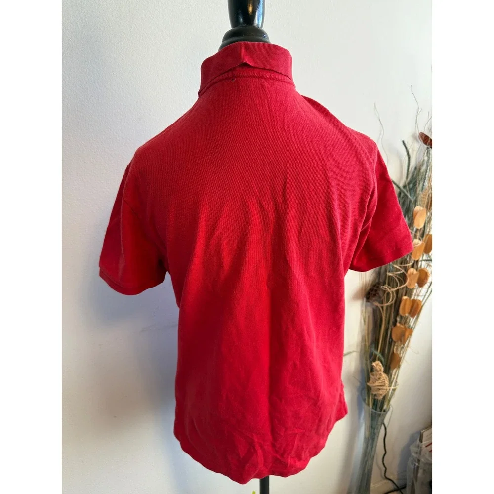 Polo Ralph Lauren Mens Custom Slim Fit‎ Red Cotton Pique Polo Shirt Size M